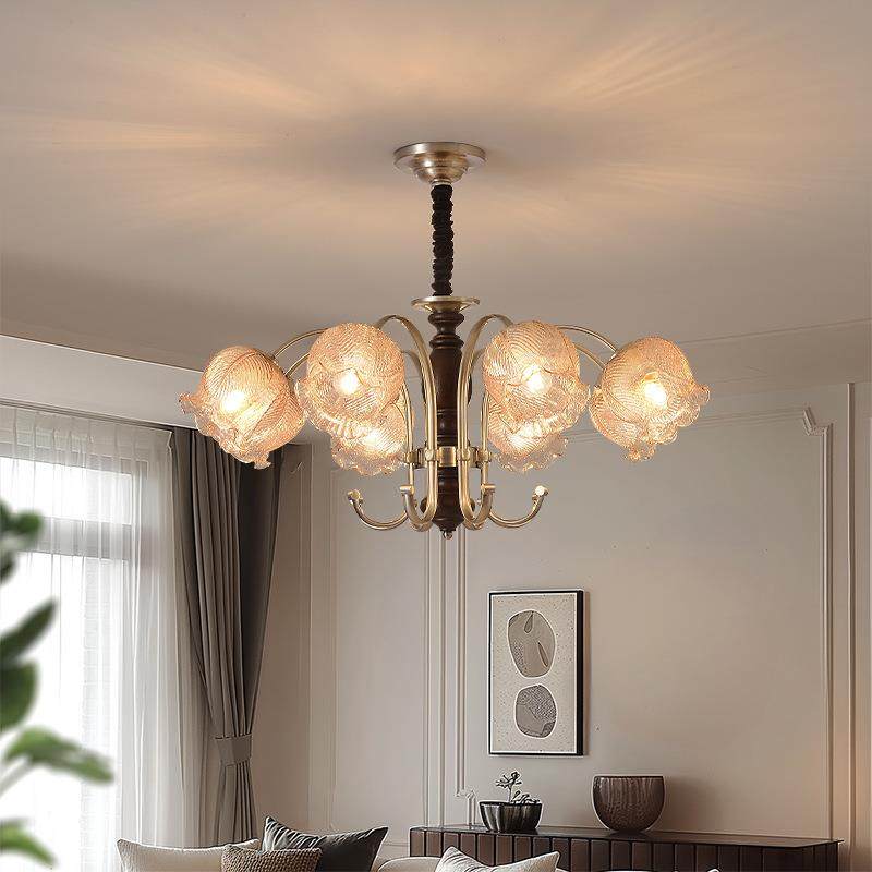 美式乡村中古实木花朵客厅吊灯法式复古田园卧室餐厅高档铜色灯具,金属材料及制品,金属结构件,淘宝优惠券,粉丝福利购,淘宝优惠卷