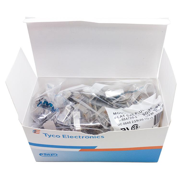 安普水晶头超五5六类cat6e万兆屏蔽rj45千兆电脑网线网络对接头器