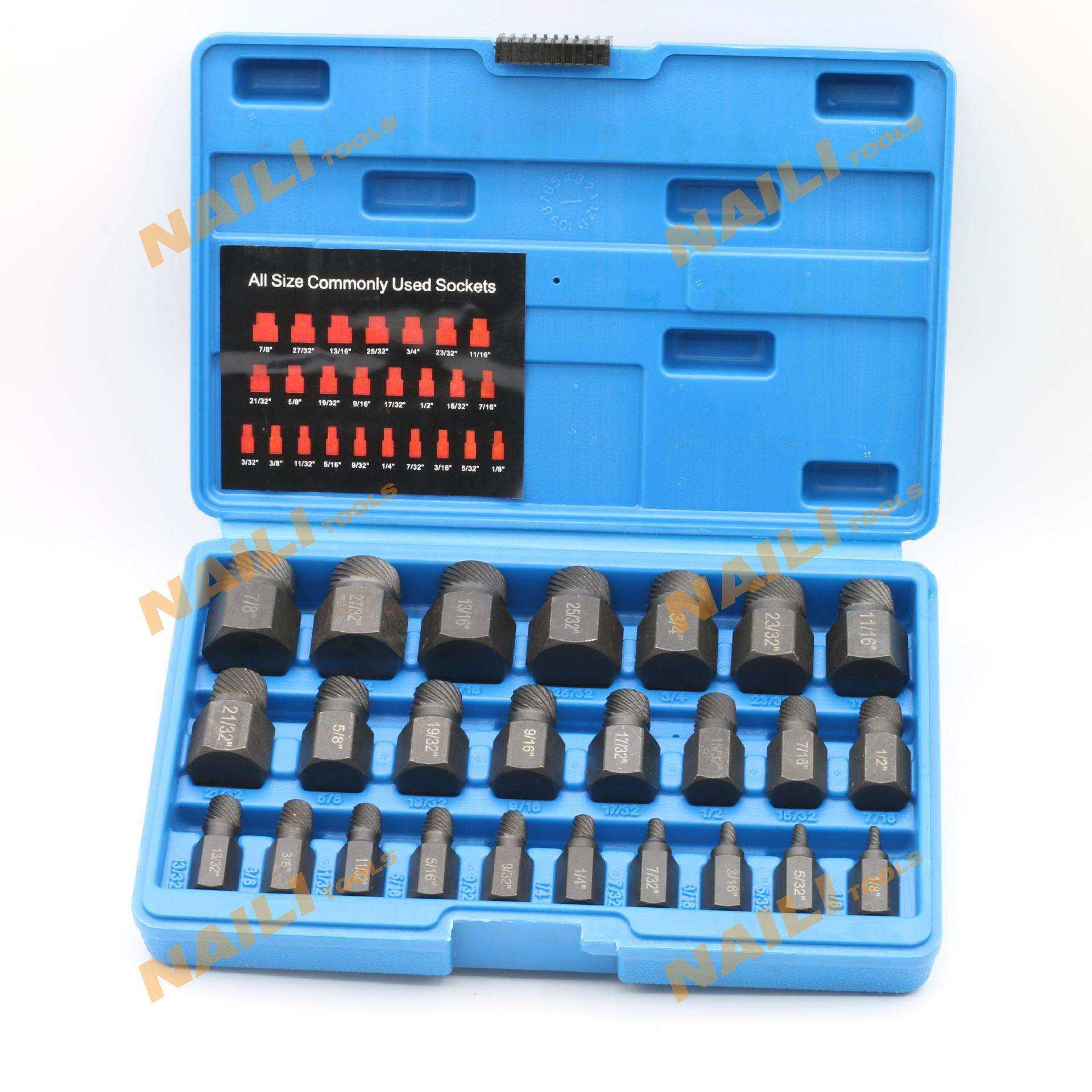 亚马逊25PC六角头破损螺丝螺母螺栓取出器滑丝滑牙断丝拆除工具