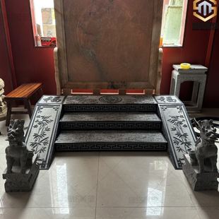 石雕踏步石石材台阶石庭院门口防滑门槛石青石祥云踏步台阶地雕