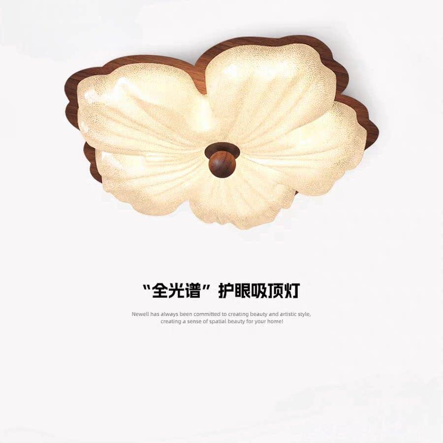 卧室吸顶灯法式极简轻奢高级感全光谱护眼花朵水晶砂主卧书房间灯