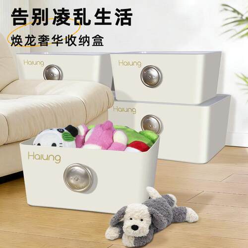 高颜值收纳盒塑料家用收纳箱客厅多功能储物箱学生宿舍内衣整理箱