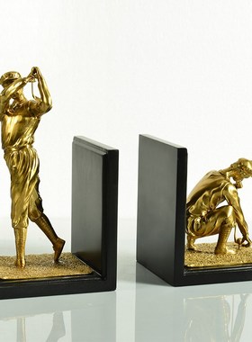 美式创意书柜书桌纯铜人物书档摆件家居软装书房装饰品书立摆设