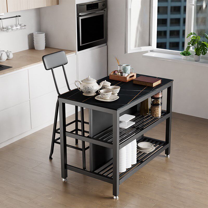 开放式中岛台餐桌一体厨房可移动料理小吧台家用餐边橱柜靠墙单独