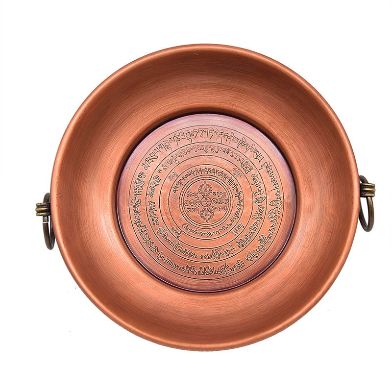 烟供盘火供盘施食盘纯铜焦烟中阴解脱咒轮烟供坛城火供小号15.5CM