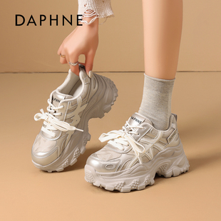 达芙妮女鞋 厚底增高休闲运动鞋 加绒老爹鞋 新款 暖 2025冬季 Daphne