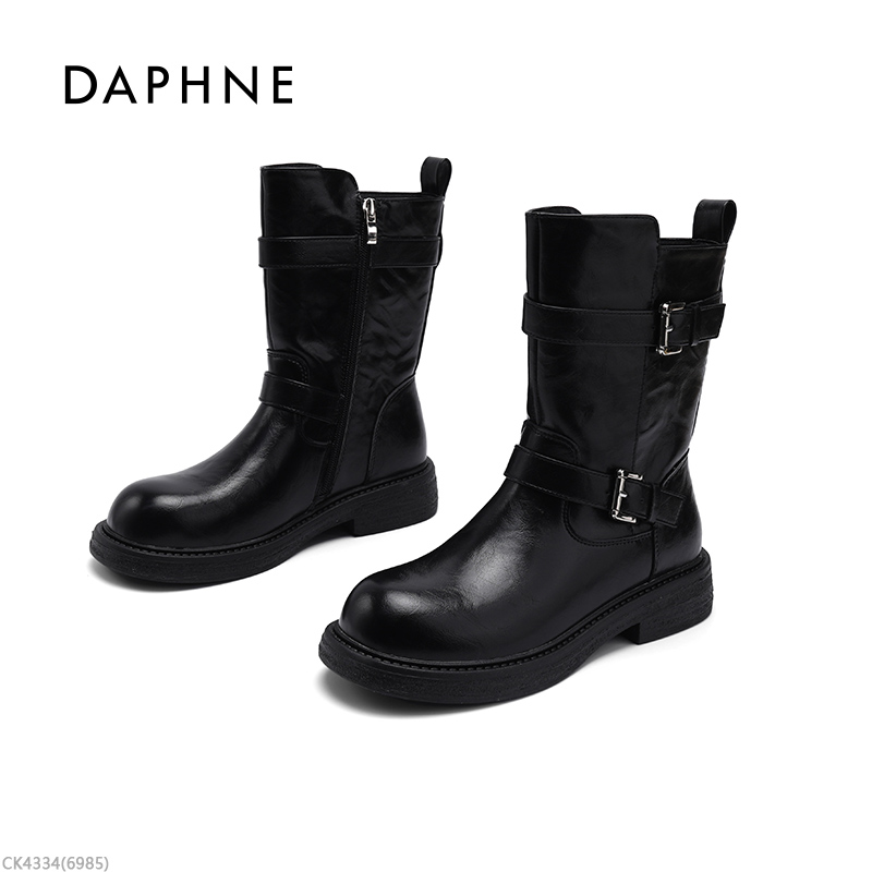 Daphne/达芙妮女鞋马丁靴25新款秋季时尚增高工装机车靴韩版绝美