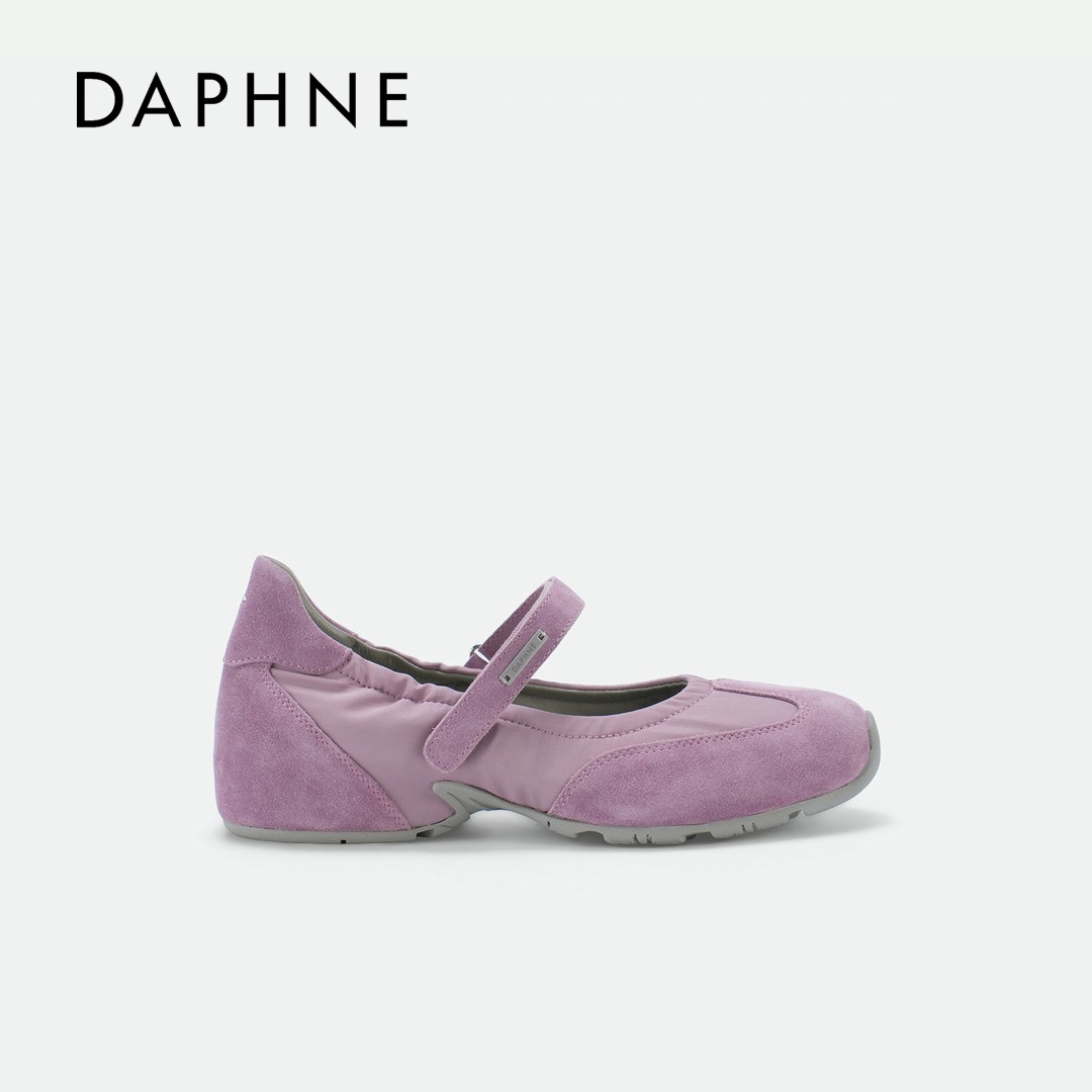 Daphne/达芙妮女鞋休闲鞋2026玛丽珍鞋女魔术贴内增高芭蕾舞单鞋