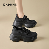 达芙妮女鞋 时尚 休闲鞋 Daphne 2025新款 春秋季 百搭厚底增高老爹鞋