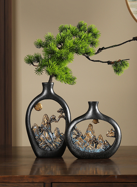 新中式博古c架酒柜装饰品客厅茶几家居摆设茶室桌面高档工艺品摆