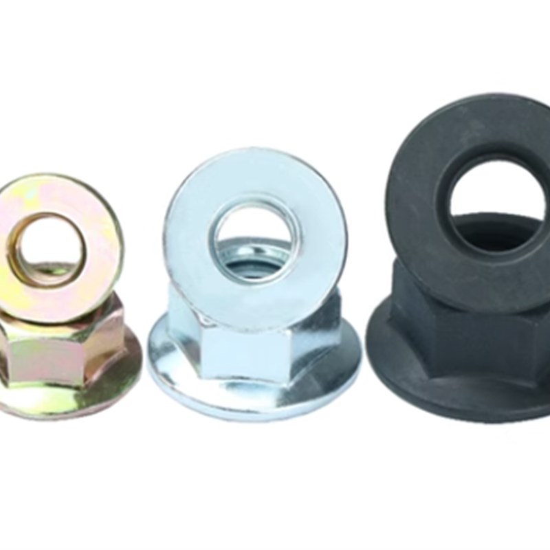 M4M5M6M8M10M12防松螺母z法兰面螺母镀锌六角防滑带垫螺帽平底细