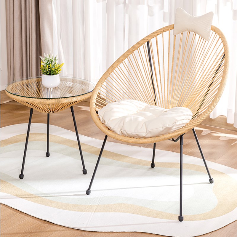 阳台小桌椅三g件套户外休闲藤编椅家用一桌二椅庭院看书小茶几组