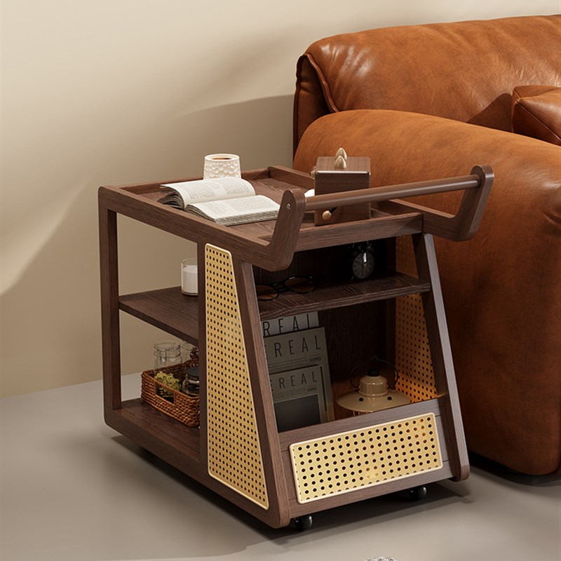 活动边桌小桌手推车沙发边柜边柜客厅家胡桃色V古色古香茶几
