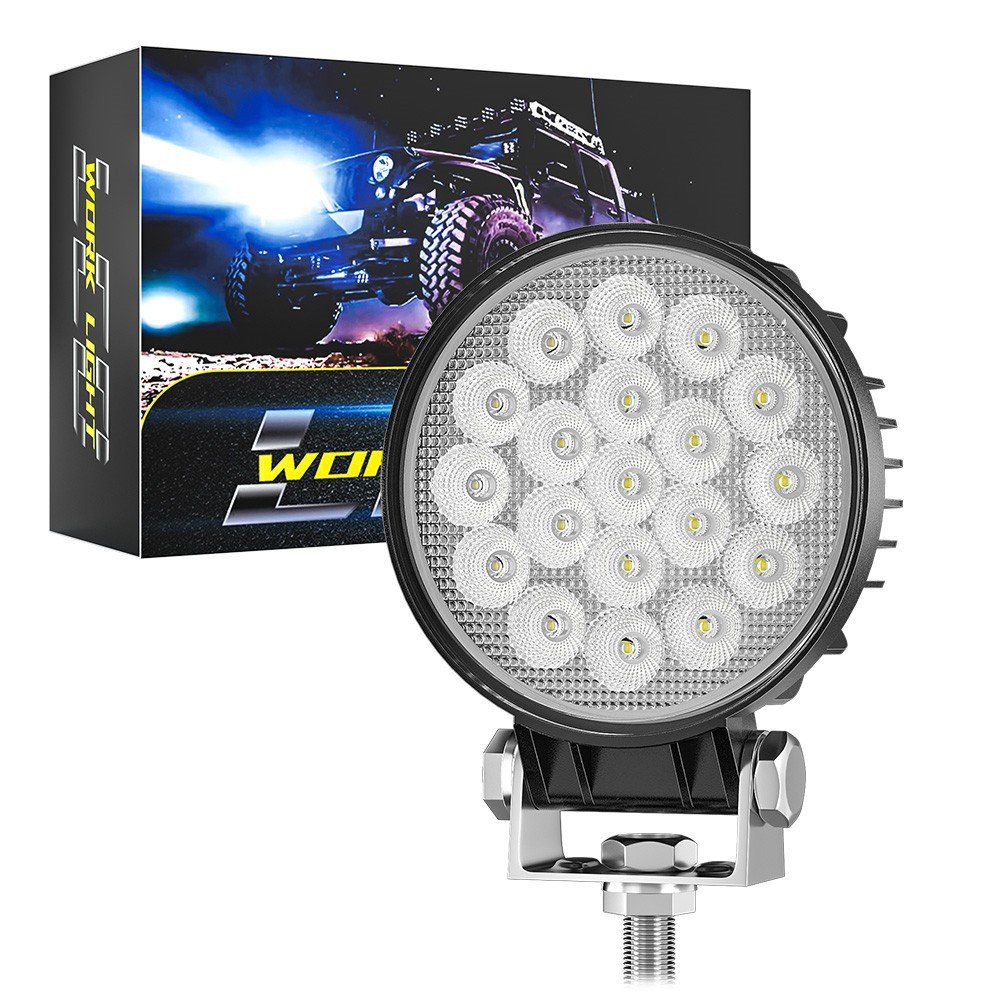 DXZ新款汽车LED工作灯圆形4寸19LED叉车灯工程照明泛光车辆探照灯