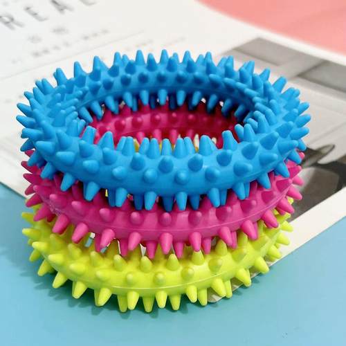 宠物玩具 狗狗刺圈 单色整体橡胶刺圈磨牙玩具 泰迪比熊狗狗玩具