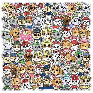 200张汪汪队立大功贴纸卡通动画巡逻队儿童玩具趣味自粘手机贴画