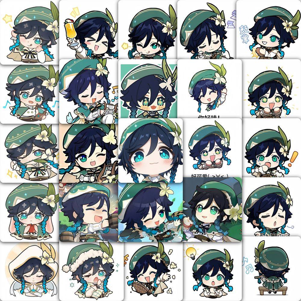 177张Q版温迪周边贴纸游戏原神卡通可爱游戏人物装饰手机防水贴画,文具电教/文化用品/商务用品,贴纸/立体贴纸,淘宝优惠券,粉丝福利购,淘宝优惠卷