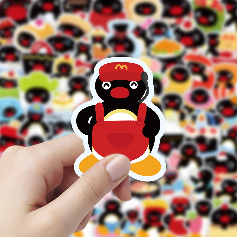 255张Pingu企鹅家族贴纸Q版动画可爱小图案手机壳行李箱装饰贴画