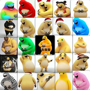 177张抽象奶龙捧腹大笑表情包贴纸创意周边装饰手机手账防水贴画