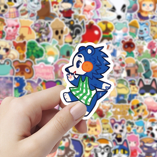 202张新动物森友会贴纸西施惠狸克等卡通动画周边手机装饰贴画diy