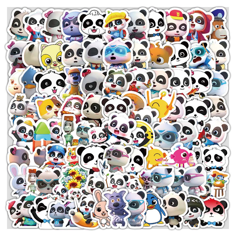 206张宝宝巴士贴纸可爱女孩儿童装饰行李箱手账素材标签防水贴画