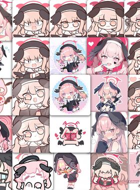 177张Q版蔚蓝档案下江小春表情包贴纸可爱抽象二次元装饰防水贴画