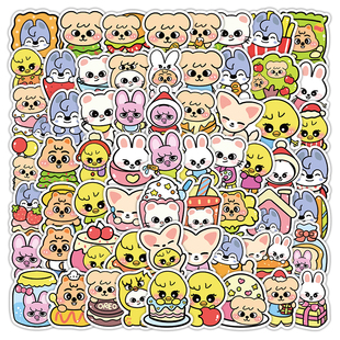 306张SKZOO贴纸可爱动物卡通可爱手账贴画防水diy桌面装饰贴纸