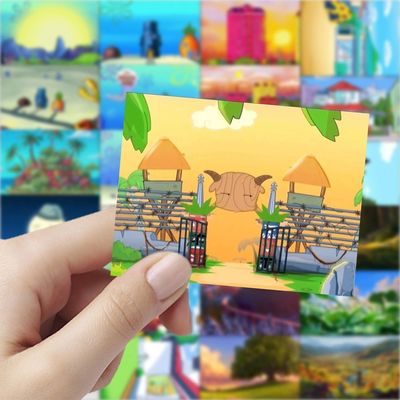 灰太狼喜洋洋与动画场景贴纸卡通治愈海绵宝宝贴画diy手账本装饰