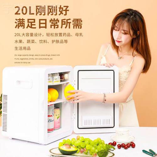 迷你小冰箱车家两用化品宿舍小妆型冷室藏寝出租制冷单人冷暖EUT
