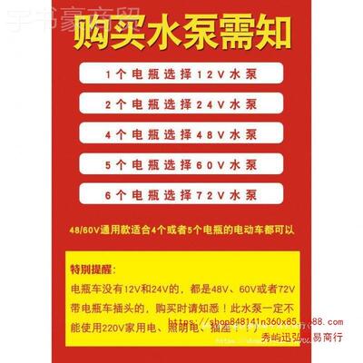 海人民12V24V直48V60V72V流潜NYP水泵抽水泵上家用农用车电刷动车