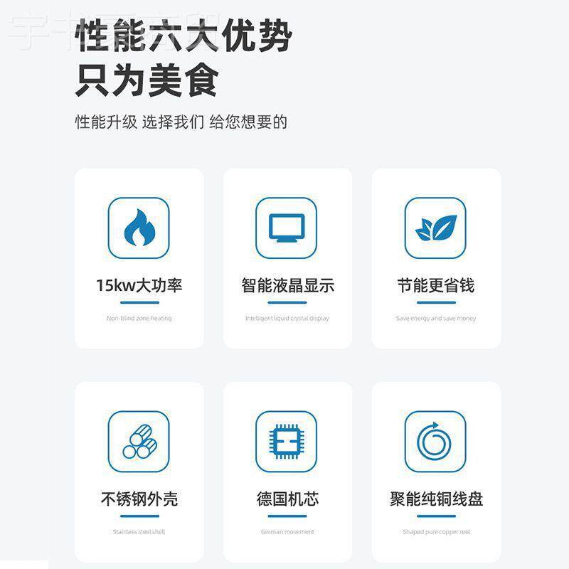 饭马大厨店商用电头磁炉15kw大功率电炒炉酒火店灶台炒专用单凹面