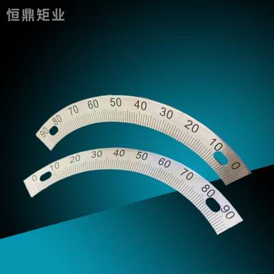 90度顺时针逆时针半圆通用圆弧不锈钢机械配件刻度尺240x2202包邮