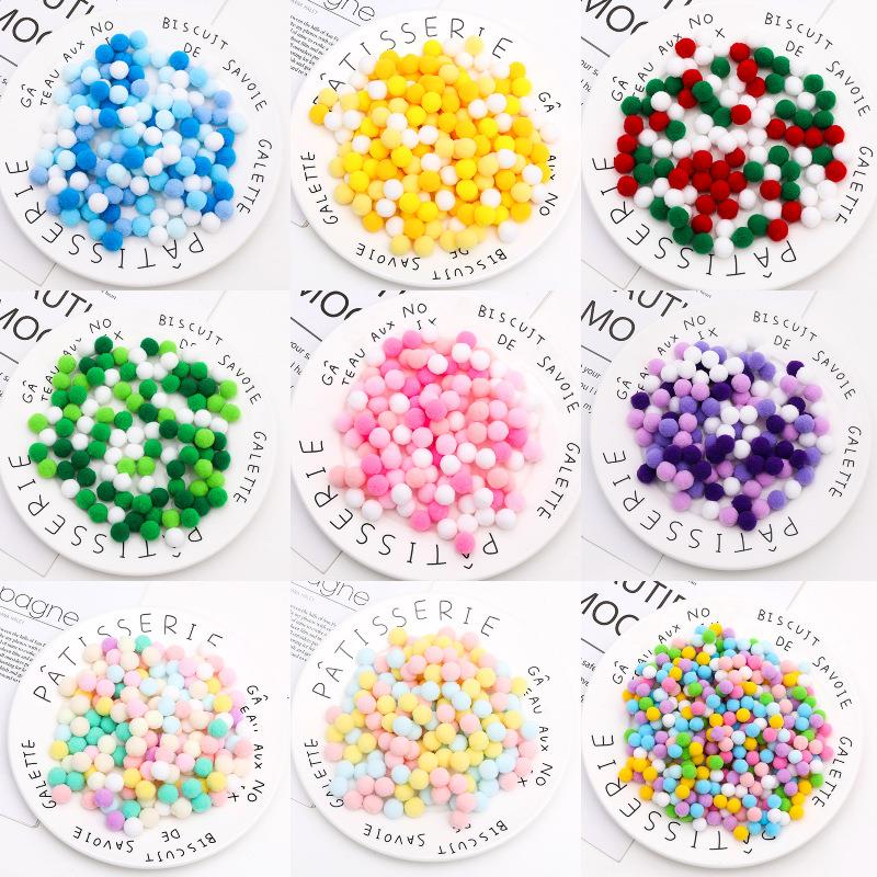 毛球现货 涤纶彩色大小毛绒球 diy手工配件高弹玩具毛毛球包邮