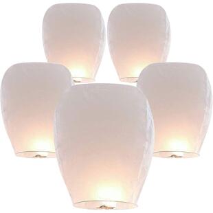 中国纸灯笼Chinese Paper Lanterns孔明灯许愿灯白色椭圆形阻燃纸