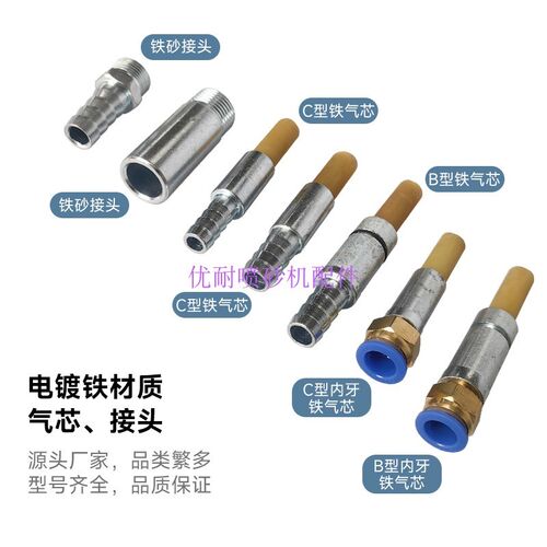 热销喷沙机配件除锈喷砂枪头ABCDV型枪嘴宝塔快速铁气芯管铜接头