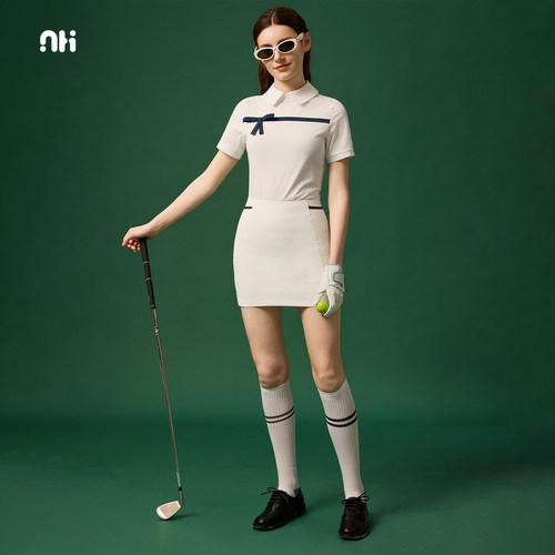 女士短袖polo衫撞色简约百搭休闲
