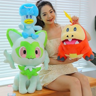 爆款精灵宝可梦毛绒玩具新叶w猫公仔玩偶送男女朋友抱枕礼物布娃