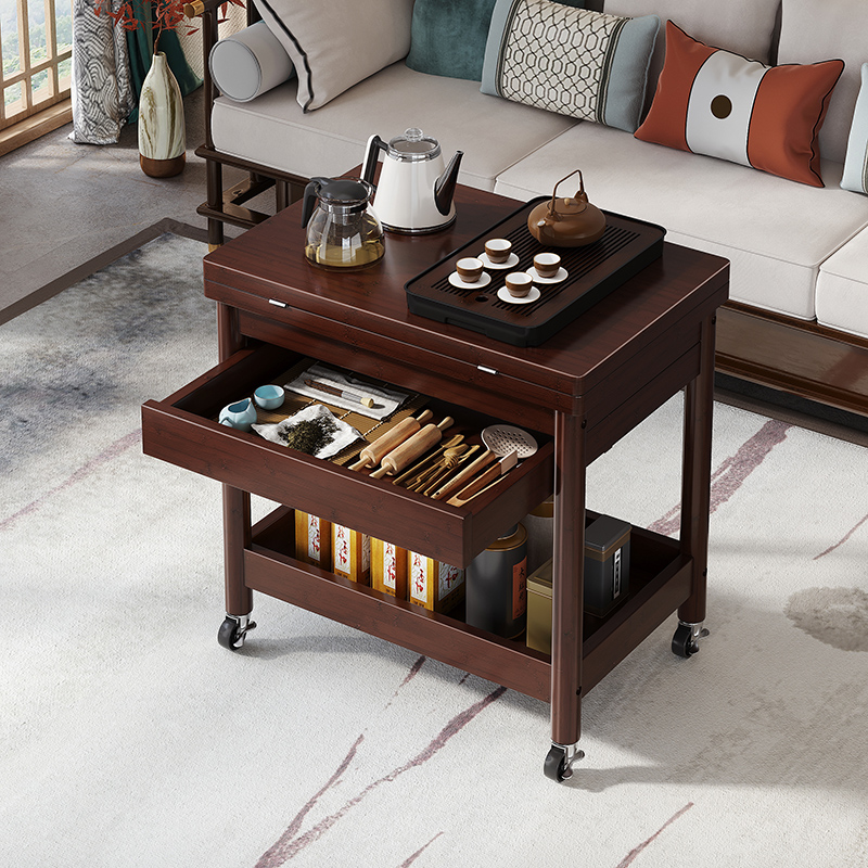 可翻转折叠茶几带滚轮家用小推车客厅茶桌小户型储物台阳台长书桌