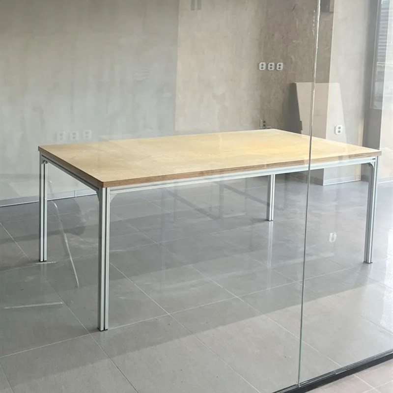 设计师款桦木工作台简约办公桌长条桌会议桌休闲洽谈桌意式餐桌子