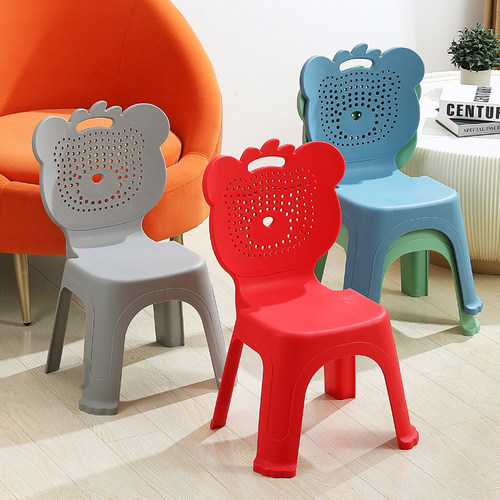塑料儿童带靠背椅子幼儿园宝宝餐椅防滑椅子家用可叠放儿童学习椅