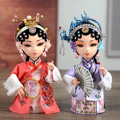 北京绢人娃娃昆曲人物中式戏曲文创人偶非遗工艺品摆件送老外礼品