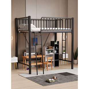 书桌一体床高架床单上层上床下桌架空二层上铺悬空床两用上床下空