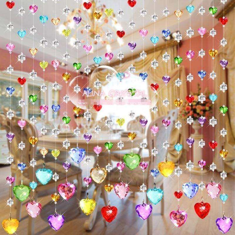 水晶珠帘玄关隔断帘卫生间客厅吊帘卧室屏风装饰门帘子风水免打孔