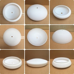 现代吊灯底部灯罩18.5cm奶白面包玻璃外壳罩亮光14cm欧式 圆形磨砂