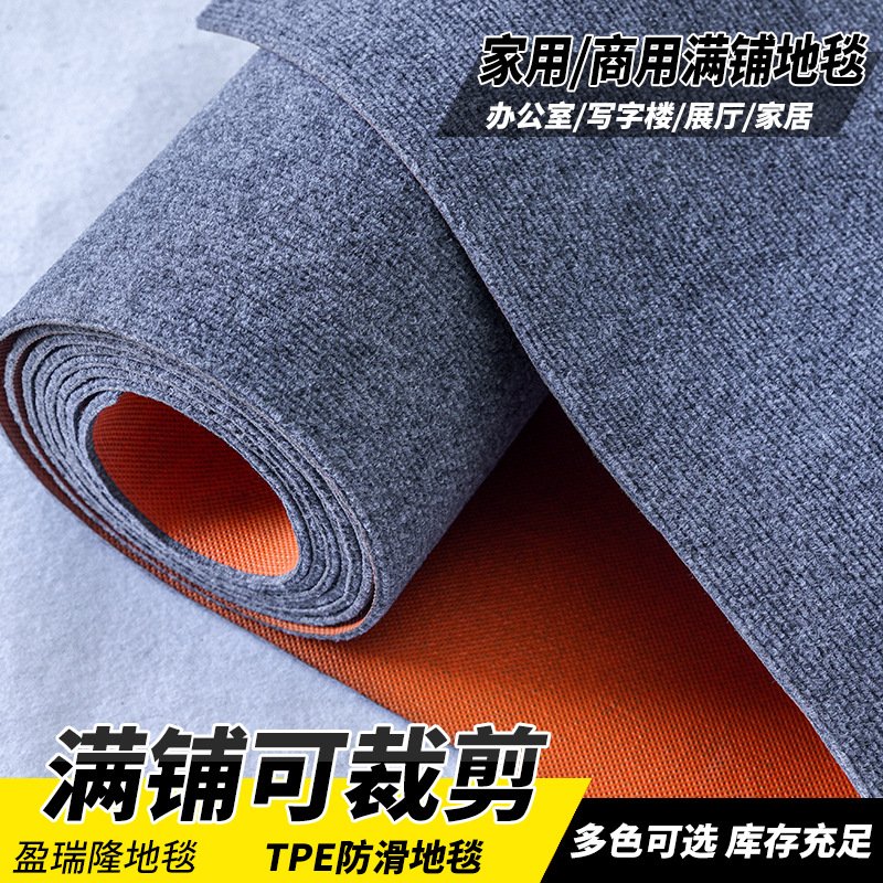 防滑地毯耐脏易打理大面积整铺商用入户门地垫TPE复合防滑地毯