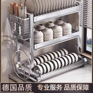 包邮 厂促F子304不锈钢碗筷沥水架台面碗盘厨房家用ZY碗碟收纳架置