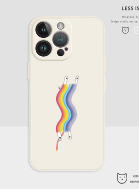 彩虹猫猫硅胶手机壳iphone17手机壳苹果16promax情侣保护套15卡通14新款可爱13搞怪12软适用华为p70任意机型