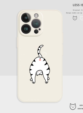 偷看猫猫硅胶手机壳iphone17手机壳苹果16promax情侣保护套15卡通14新款可爱13搞怪12软适用华为p70任意机型