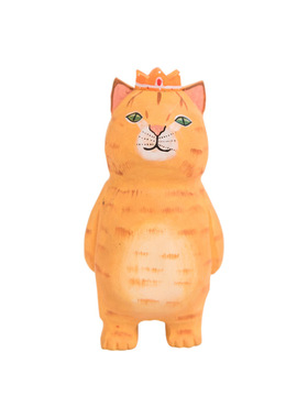 创意手工个性造型小猫木雕工艺品桌面摆件潮酷猫咪公仔生日礼物