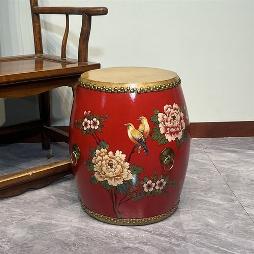 新中式实木鼓凳茶台凳餐厅客厅沙发板凳古筝琴凳休闲装饰待客凳子